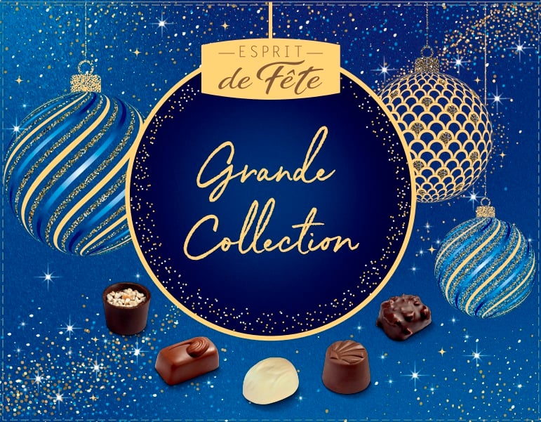Assortiment de Chocolats Noir et au Lait ESPRIT DE FETE - Gamme de Noël 2025 la boîte de 463 g