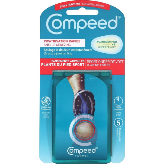 Pansements Ampoules Coussinet Soulagement Immédiat Sport Plante du Pied COMPEED la boite de 5