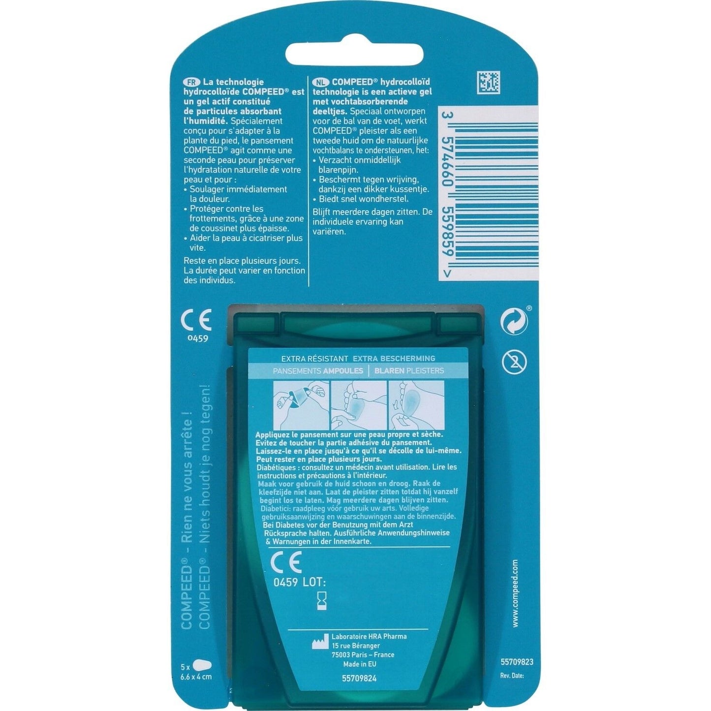 Pansements Ampoules Coussinet Soulagement Immédiat Sport Plante du Pied COMPEED