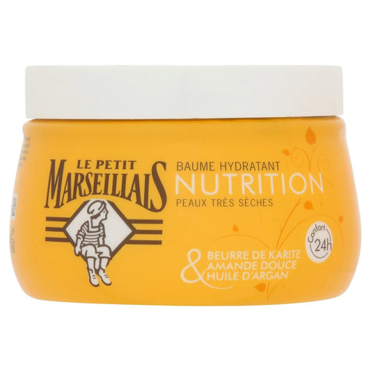 Baume Hydratant Nutrition Beurre de Karité Amande Douce Huile d'Argan LE PETIT MARSEILLAIS le pot de 250 ml