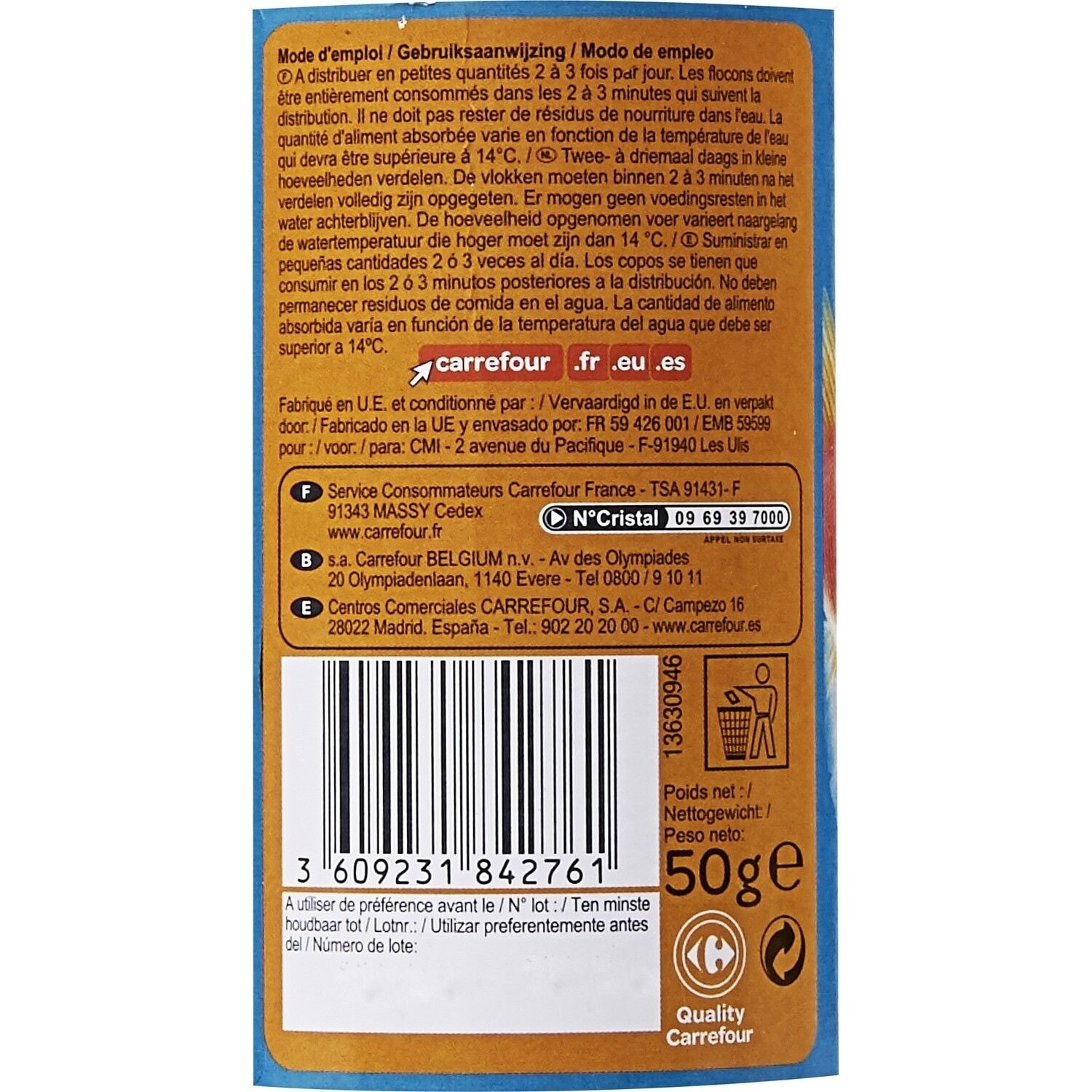 Aliment complet pour poissons rouges Flocons Complet Pour Poisson Rouge Vitalive Goldfish COMPANINO 
