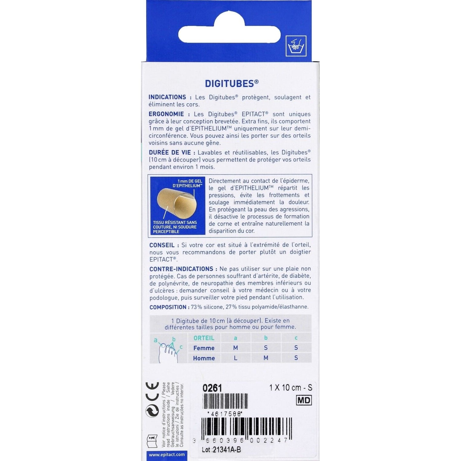 Pansements Digitube Protection Cors Epithelium 26 Taille S EPITACT 