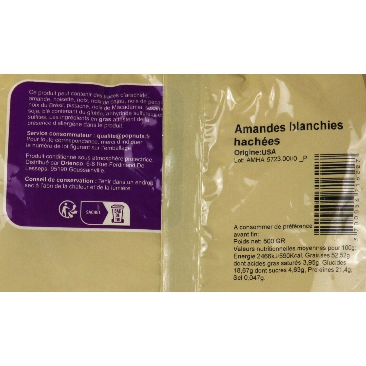 Amandes Blanchies Hachées POP NUTS 