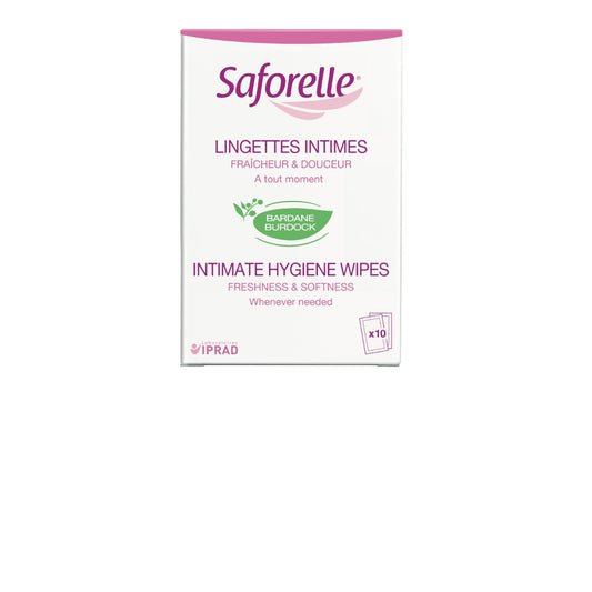 Lingettes Intime Fraîcheur et Douceur SAFORELLE la boite de 10 sachets