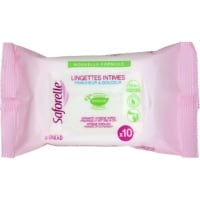 Lingettes Intime Fraîcheur et Douceur SAFORELLE le paquet de 10 lingettes