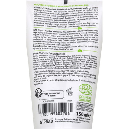 Gel Jambes Légères Fraîcheur Menthol RAP PHYTO 