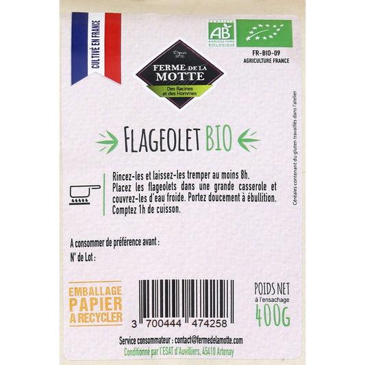 Organic Flageolet Beans FERME DE LA MOTTE