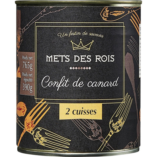 Confit de Canard 2 Cuisses METS DES ROIS la boite de 390g net égoutté