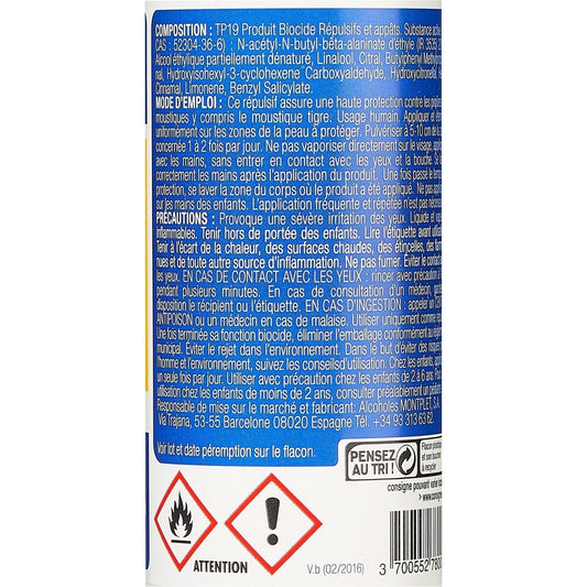 Anti-Moustiques Spray Répulsif Haute Protection Jusqu'à 8h MEDISANTE