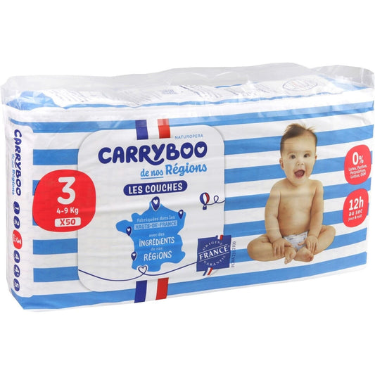 Couches Bébé Taille 3 4-9kg CARRYBOO le paquet de 50