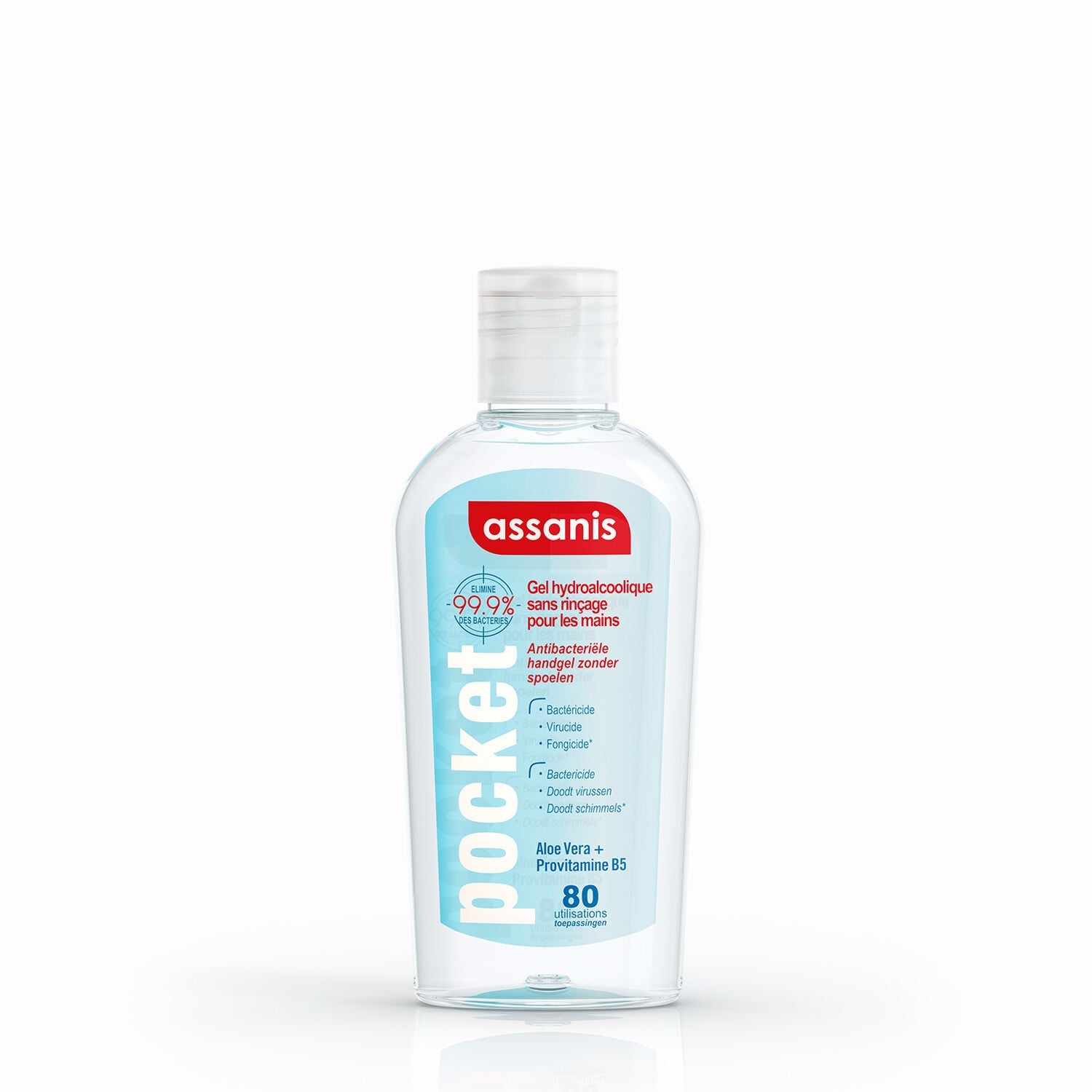 Gel Hydroalcoolique Sans Rinçage Aloe Vera et Provitamine B5 Pocket ASSANIS 
