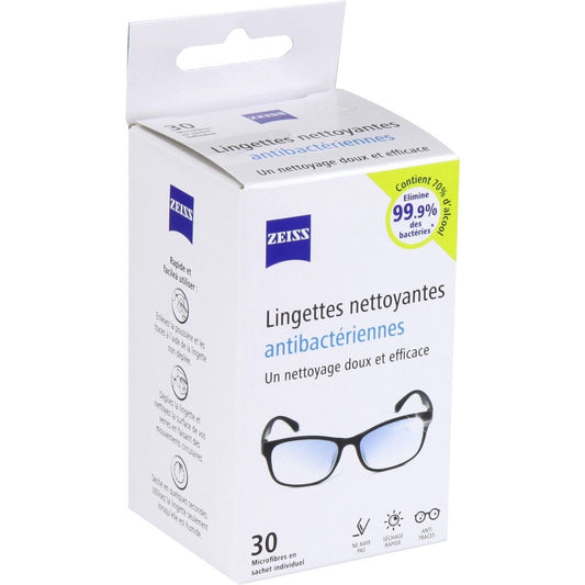 Lingettes Optique Nettoyante Antibactérienne ZEISS la boite de 30