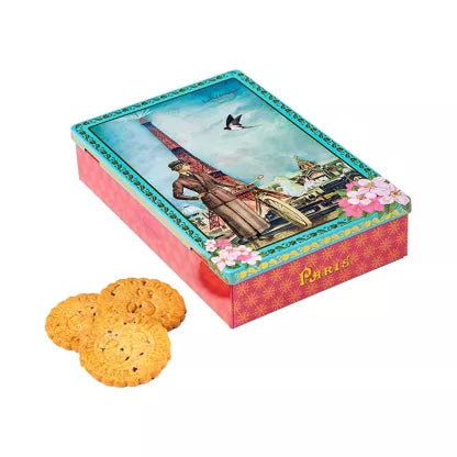 Coffret boîte métal biscuits sablés pépites de chocolat Louison à Paris LA SABLÉSIENNE