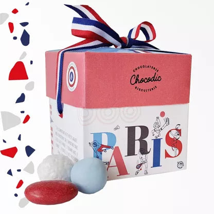 Petit cube gourmand chocolat bleu blanc rouge CHOCODIC