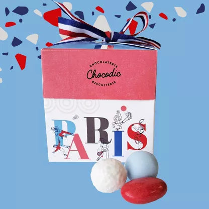 Petit cube gourmand chocolat bleu blanc rouge CHOCODIC
