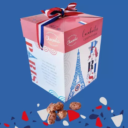 Maxi cube cadeau cacahuètes grillées chocolats CHOCODIC