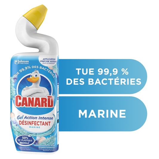 Gel Action Intense, Nettoyant et Désinfectant pour Toilettes Parfum Marine CANARD WC Canard WC