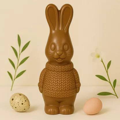 Moulage chocolat au lait Lapin Chandail CHOCODIC