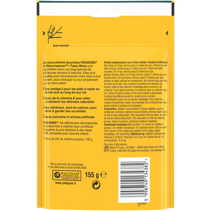 Friandises pour Chien Adulte Fourrés Gourmands Boeuf Volaille Tasty Minis PEDIGREE