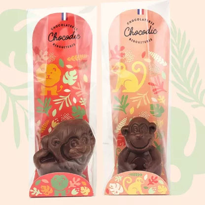 Moulages chocolat au lait Singe et Lion CHOCODIC