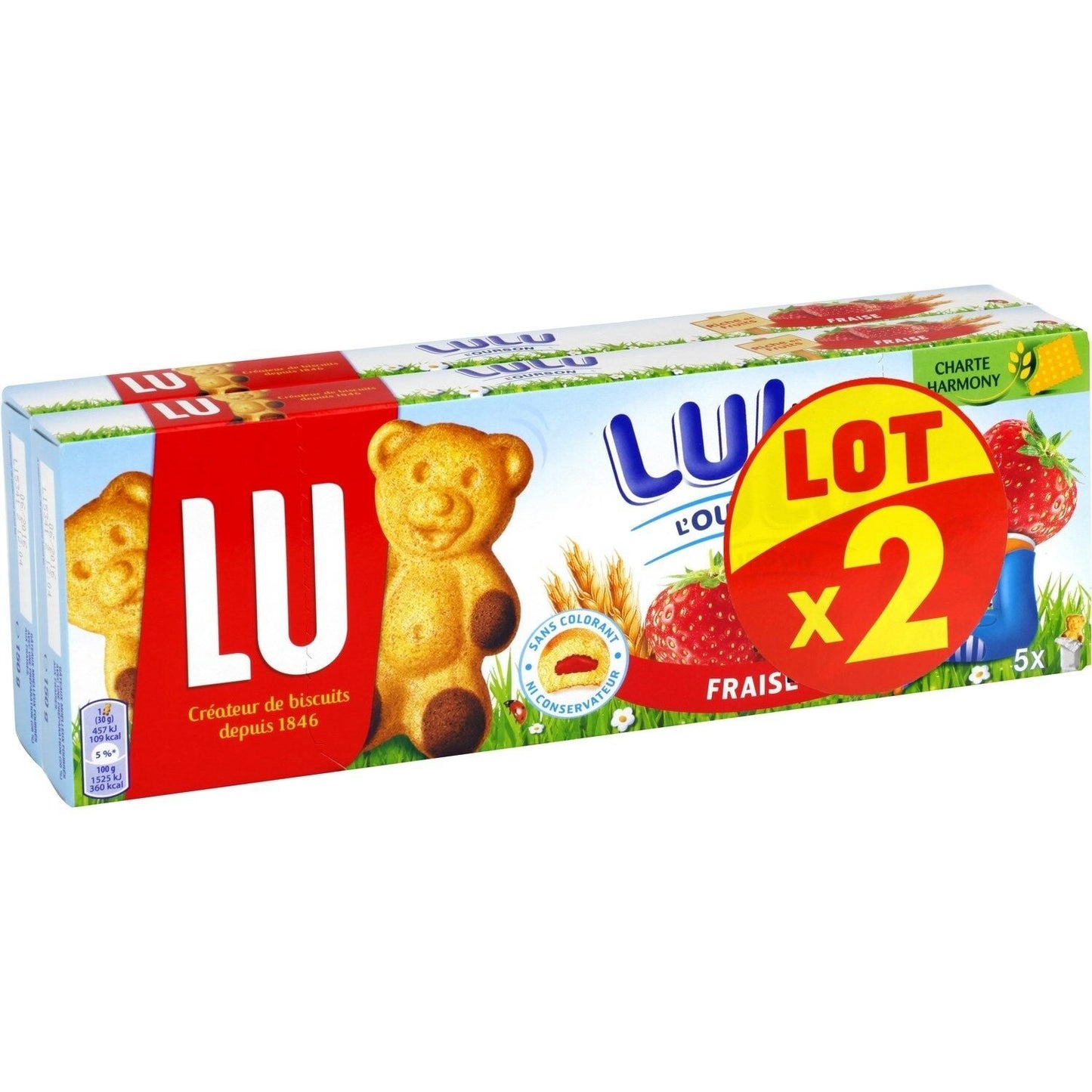Gâteaux fourrés à la fraise L'Ourson Lulu LU 