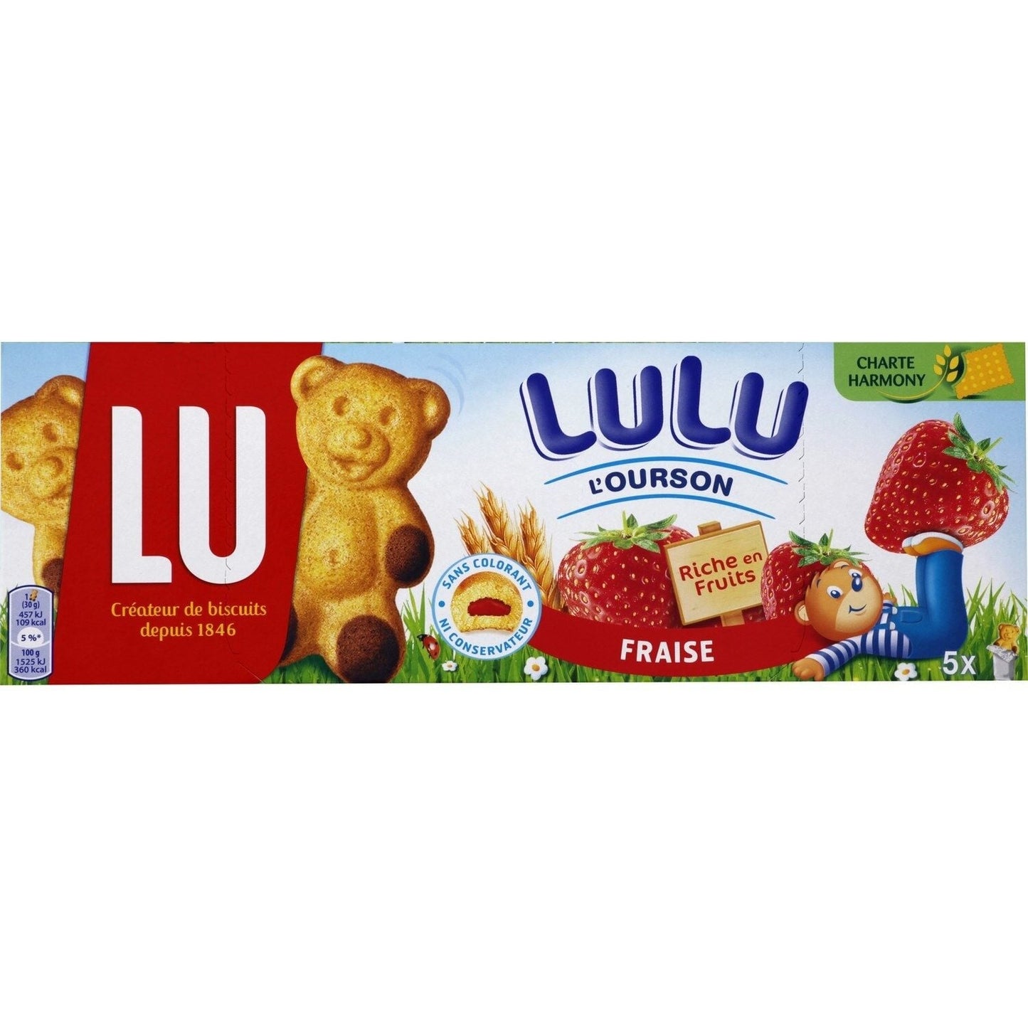 Gâteaux fourrés à la fraise L'Ourson Lulu LU 