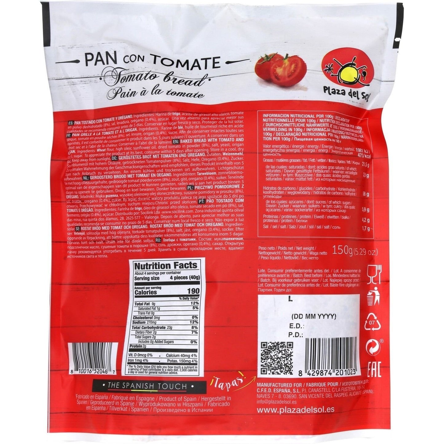 PLAZA DEL SOL Tomaten-Oregano-Toast