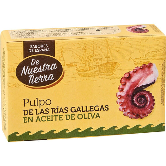 Poulpe à l'Huile d'Olive DE NUESTRA TIERRA la boite de 67g net égoutté