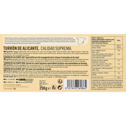 Turron Alicante Superior Quality FROM NUESTRA TIERRA