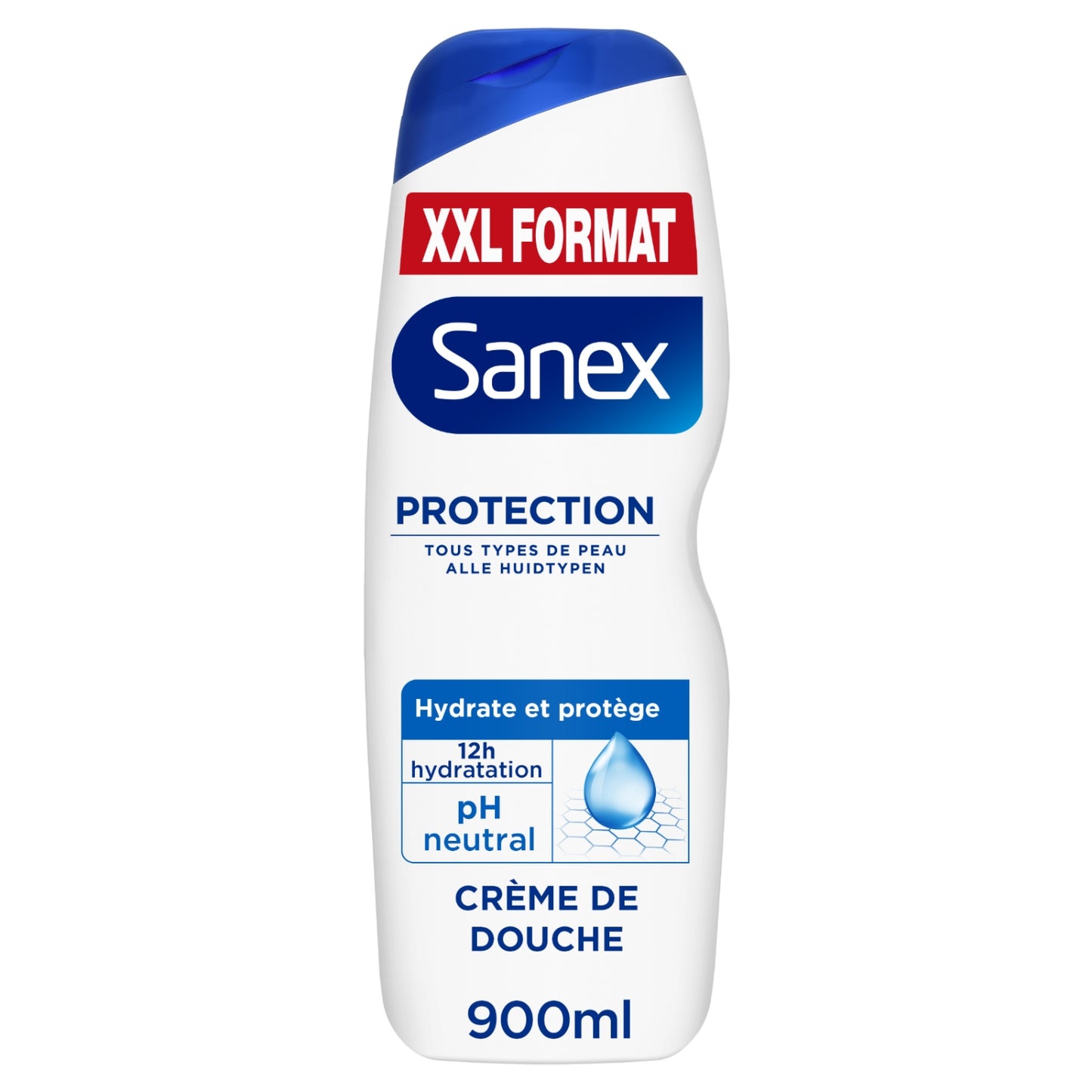 Crème de douche Protection Hydratante pH Neutre Tous Types de Peau SANEX 