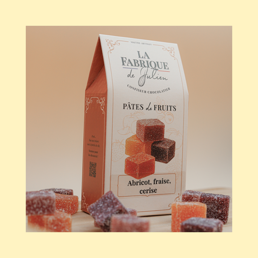Assortiment pâtes de fruits abricot, fraise et cerise LA FABRIQUE DE JULIEN
