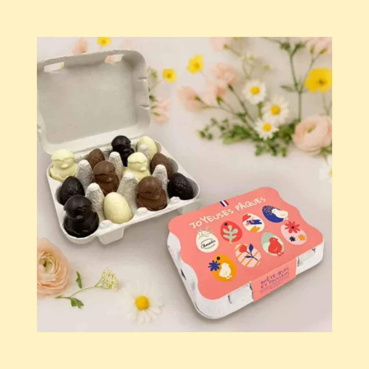 Boîte oeufs et poussins chocolat CHOCODIC
