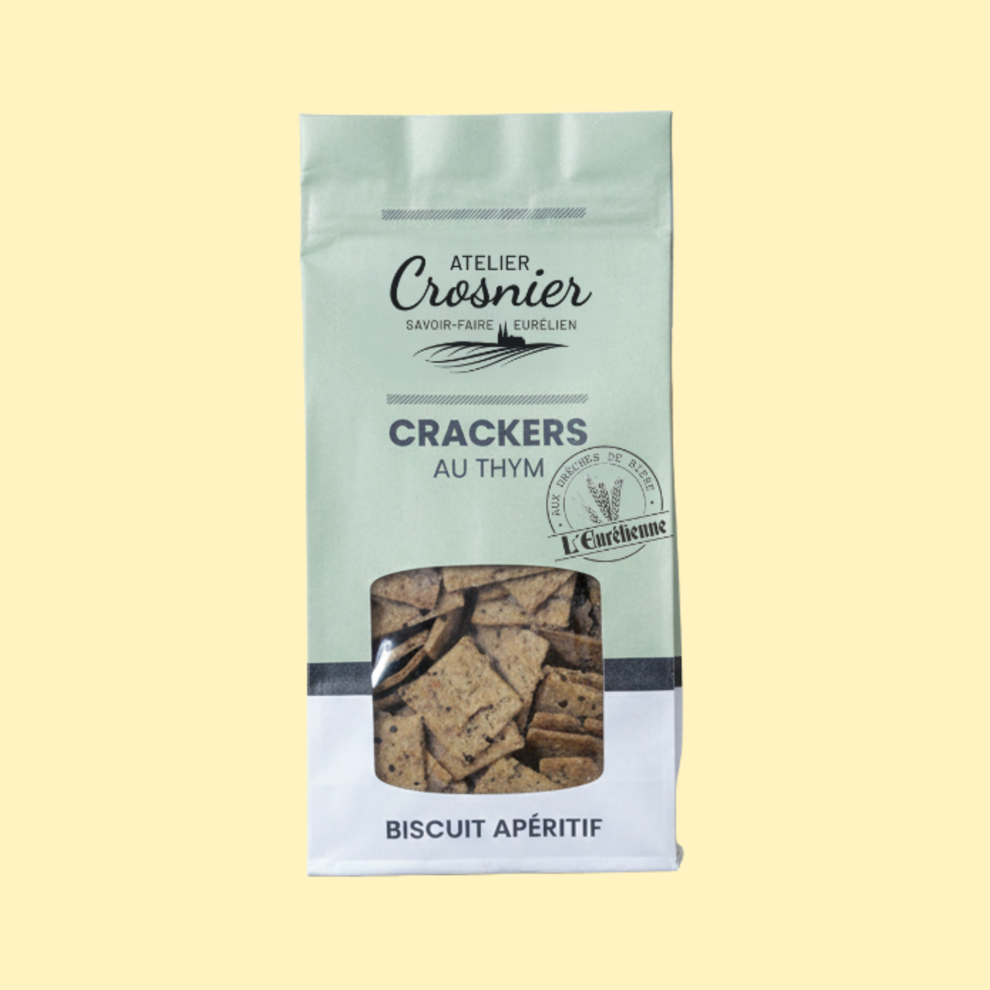 Crackers aux drêches de bière thym ATELIER CROSNIER