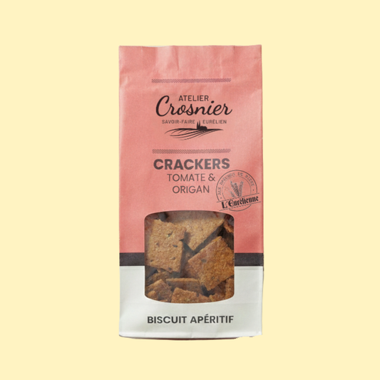 Crackers aux drêches de bière tomate et origan ATELIER CROSNIER