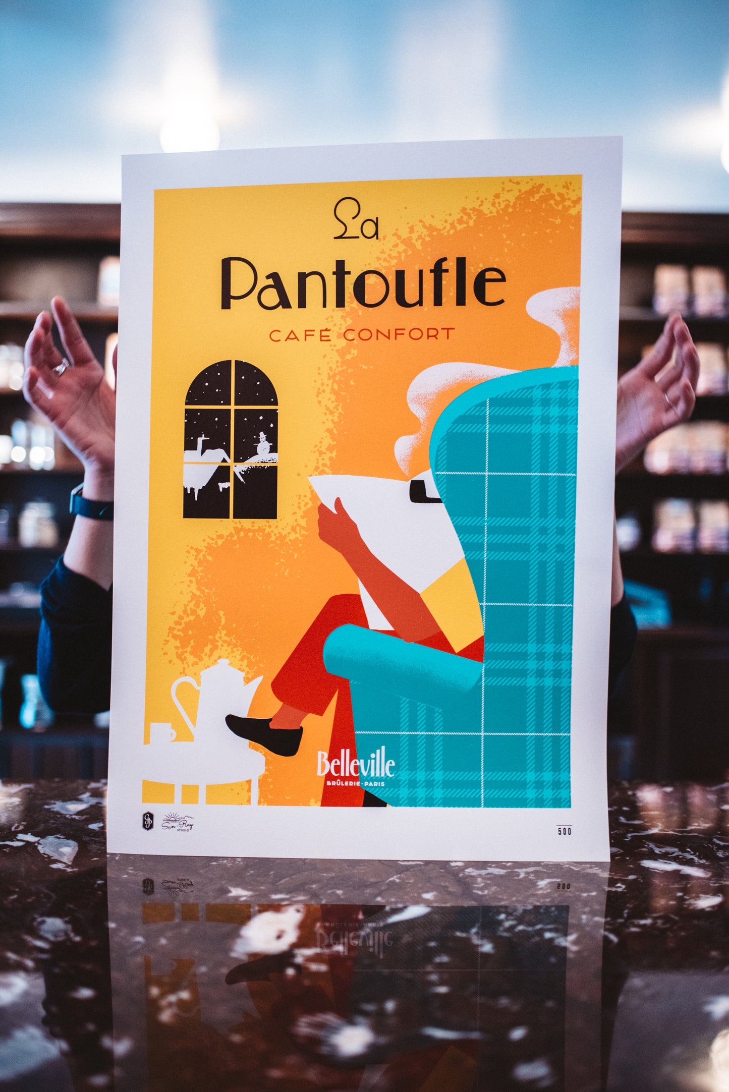 Café moulu La Pantoufle Brésil et Honduras CAFÉS BELLEVILLE