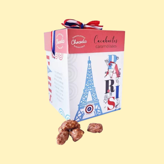 Maxi cube cadeau cacahuètes grillées chocolats CHOCODIC