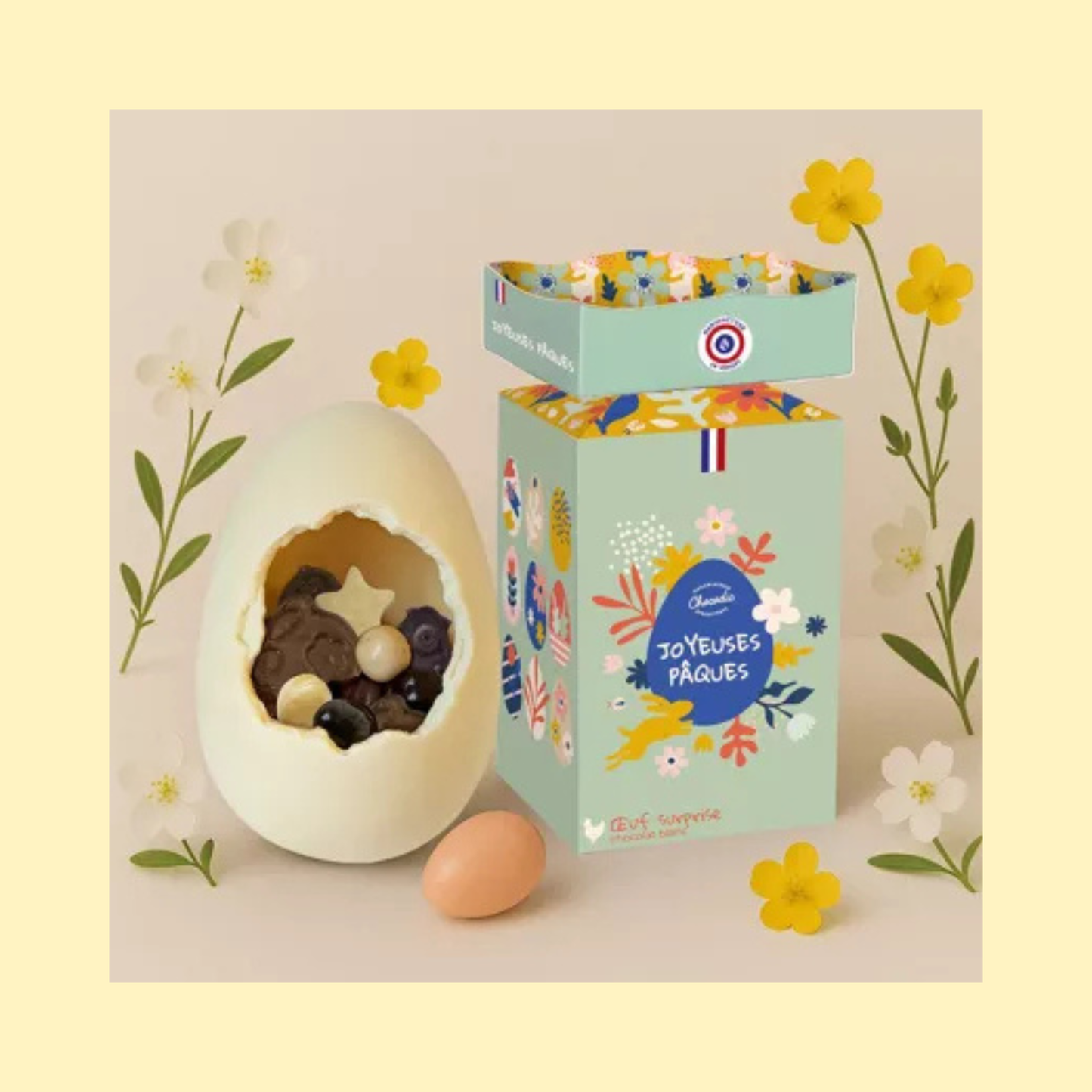 Maxi oeuf surprise chocolat blanc CHOCODIC