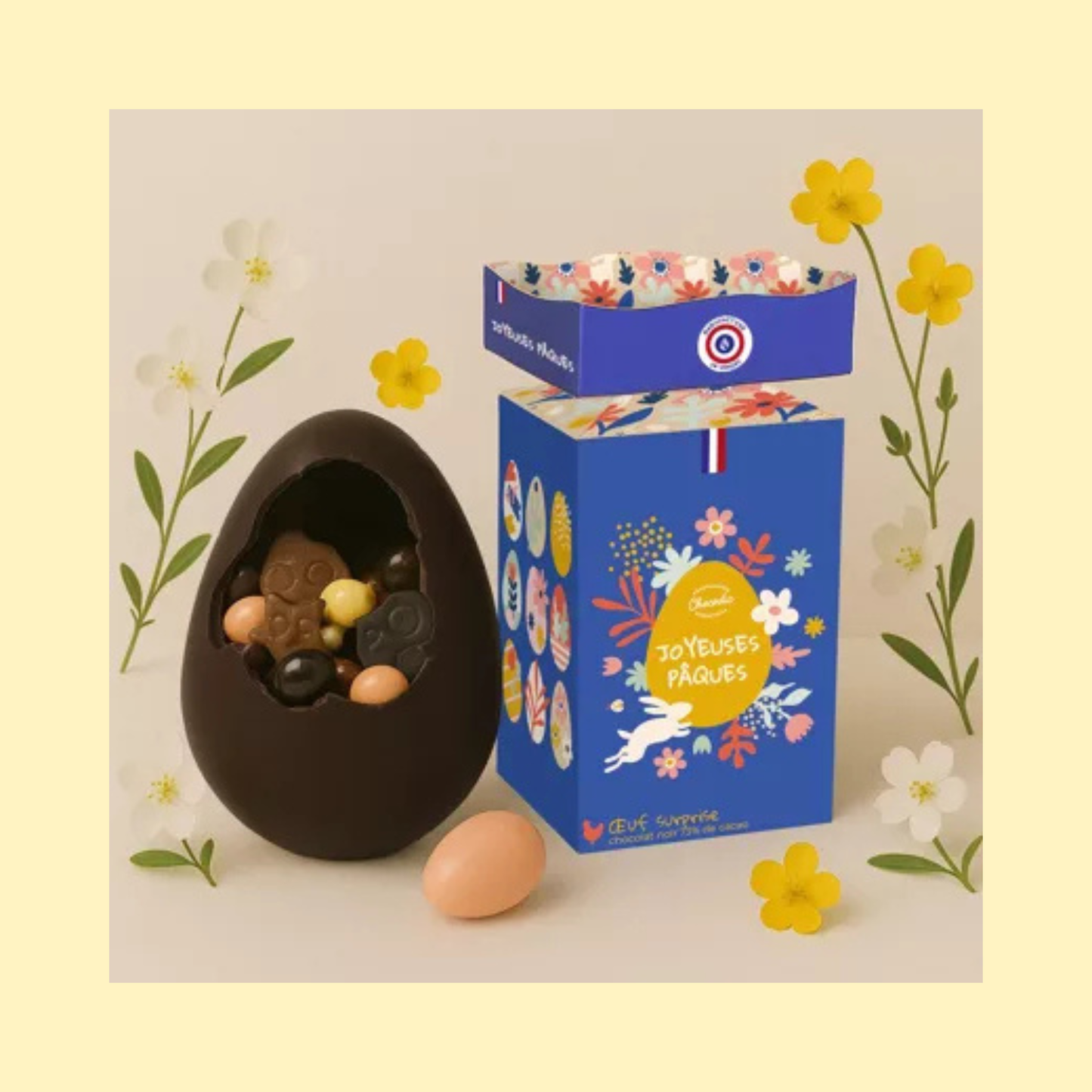 Maxi oeuf surprise chocolat noir 73% de cacao CHOCODIC
