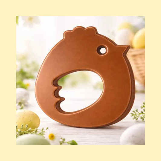 Moulage chocolat au lait Célestine la poule CHOCODIC
