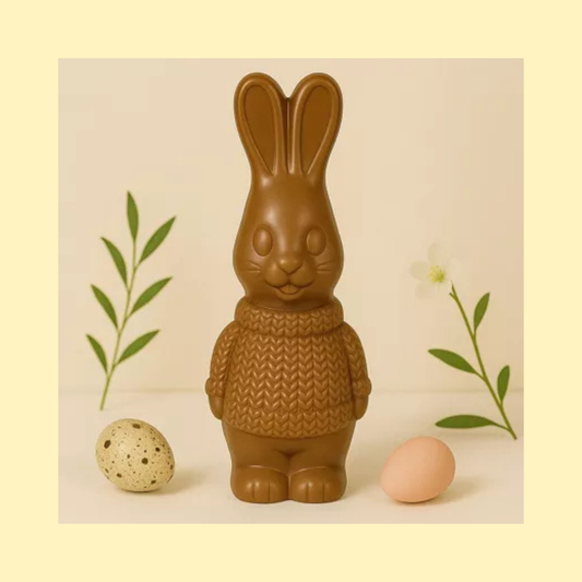 Moulage chocolat au lait Lapin Chandail CHOCODIC