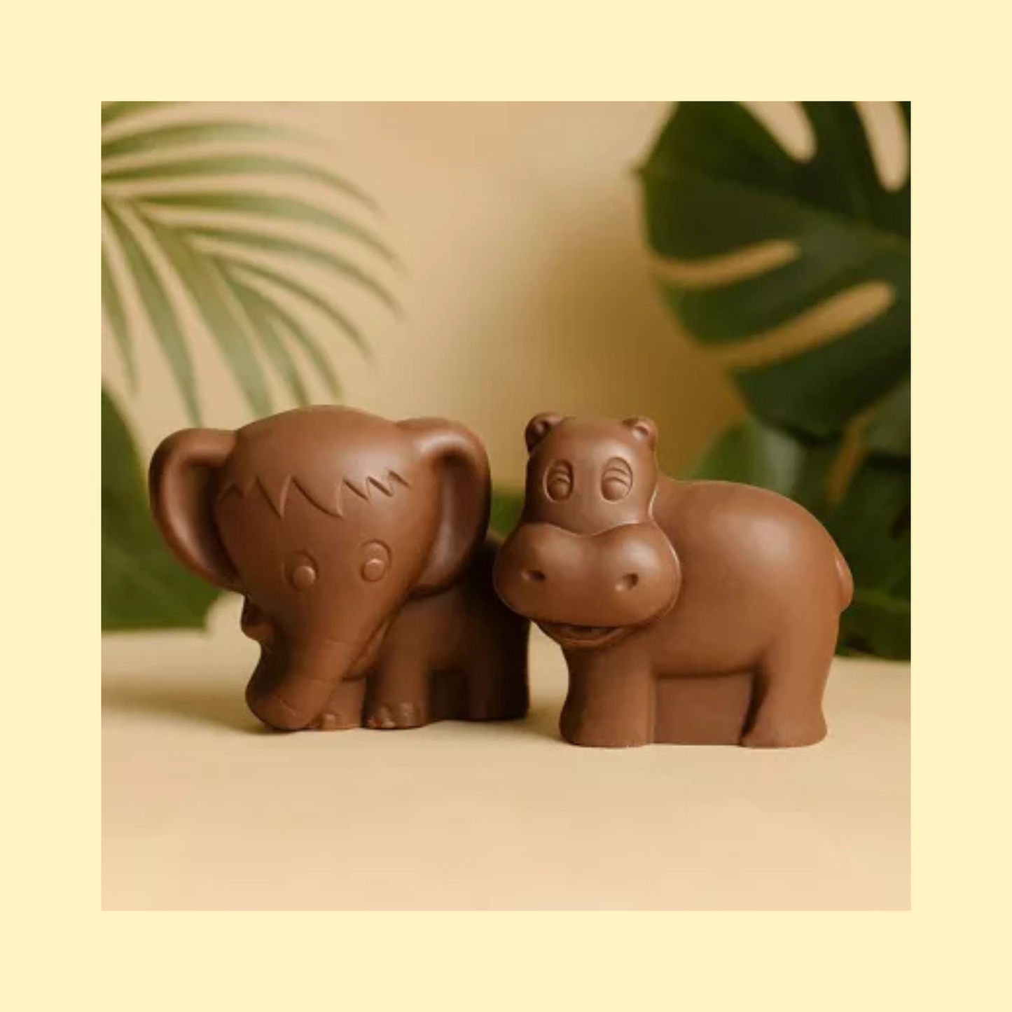 Moulages chocolat au lait Eléphant et Hippopotame CHOCODIC
