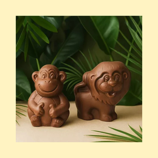 Moulages chocolat au lait Singe et Lion CHOCODIC