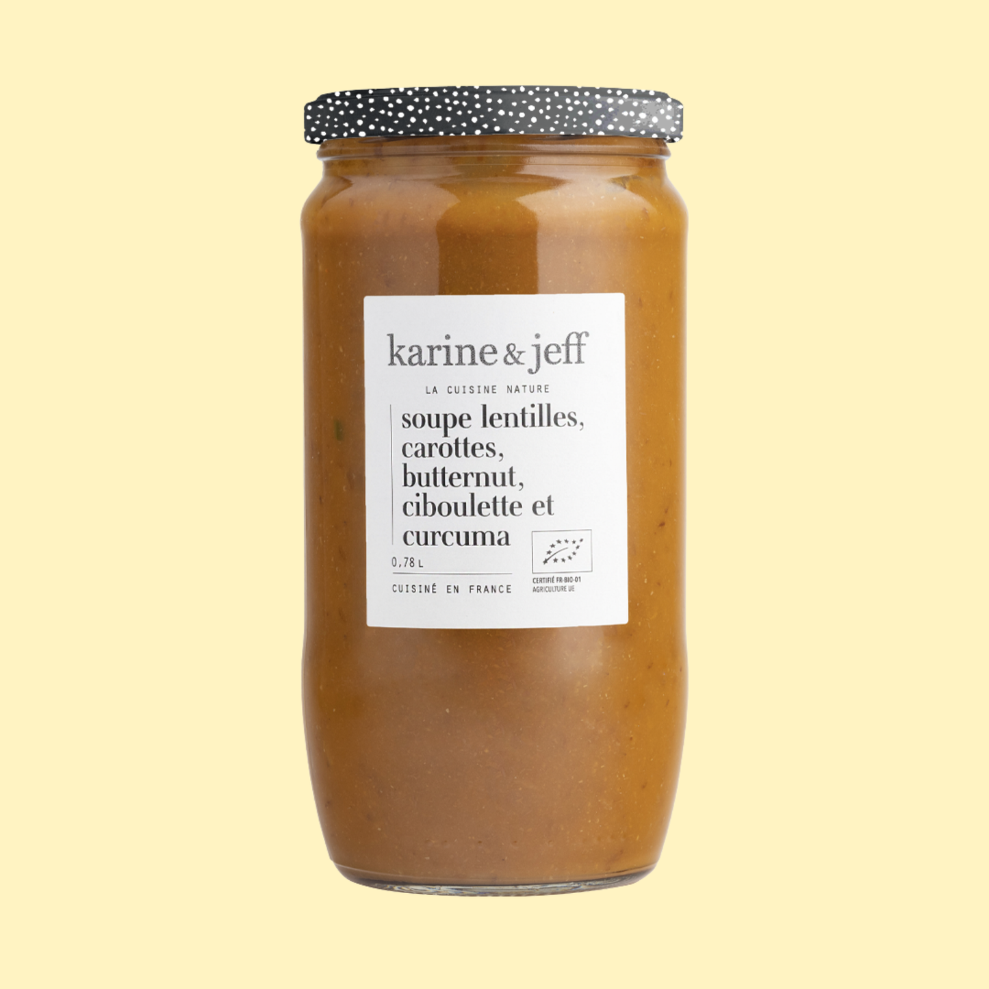 Soupe lentilles, carottes, butternut, ciboulette et curcuma KARINE & JEFF