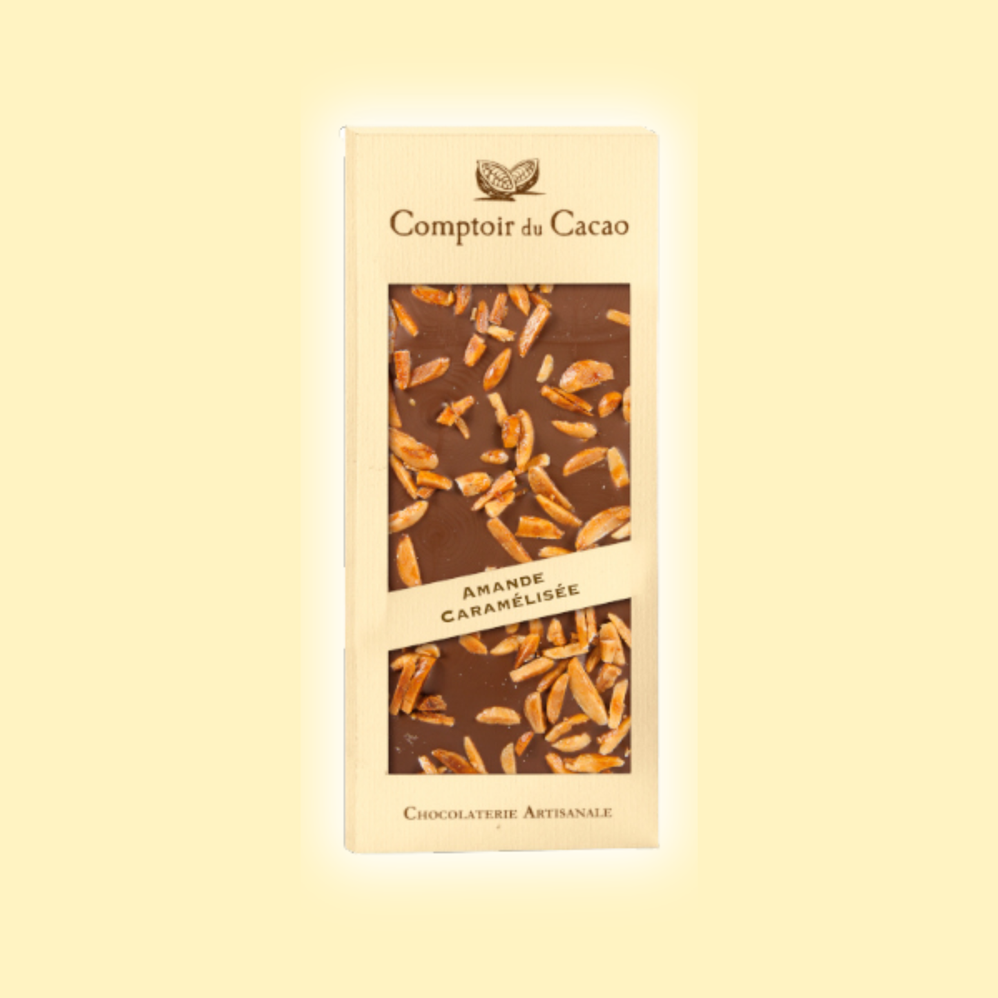 Tablette chocolat au lait amande caramélisée COMPTOIR DU CACAO