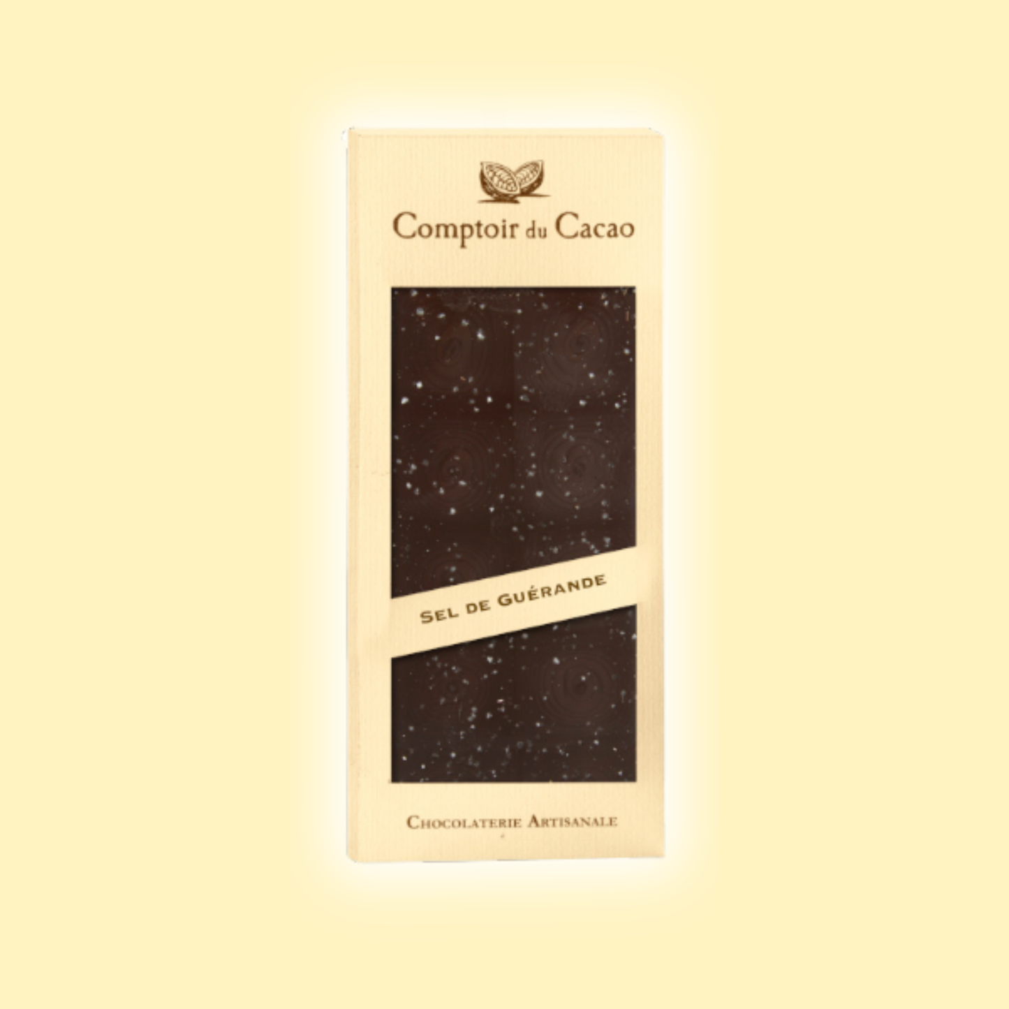Tablette chocolat noir fleur de sel de Guérande COMPTOIR DU CACAO