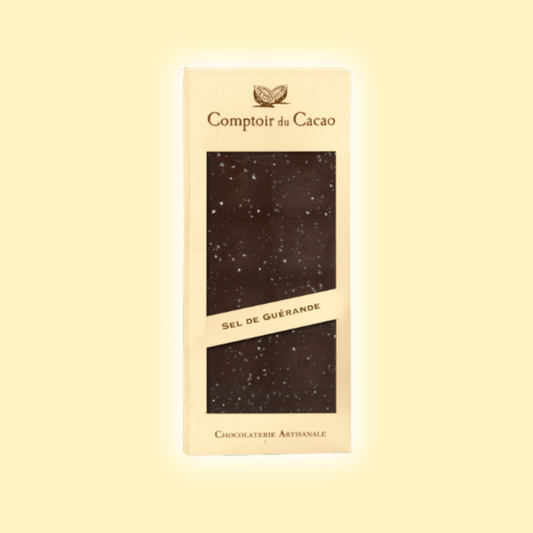 Tablette chocolat noir fleur de sel de Guérande COMPTOIR DU CACAO