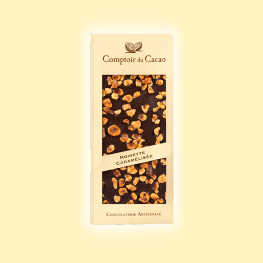 Tablette chocolat noir noisettes caramélisées COMPTOIR DU CACAO