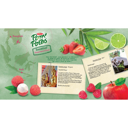 Kompott Rezepte Asiatische Süßigkeiten Apfel Himbeere Litschi, Erdbeere Limette Ohne Zuckerzusatz POM'POTES