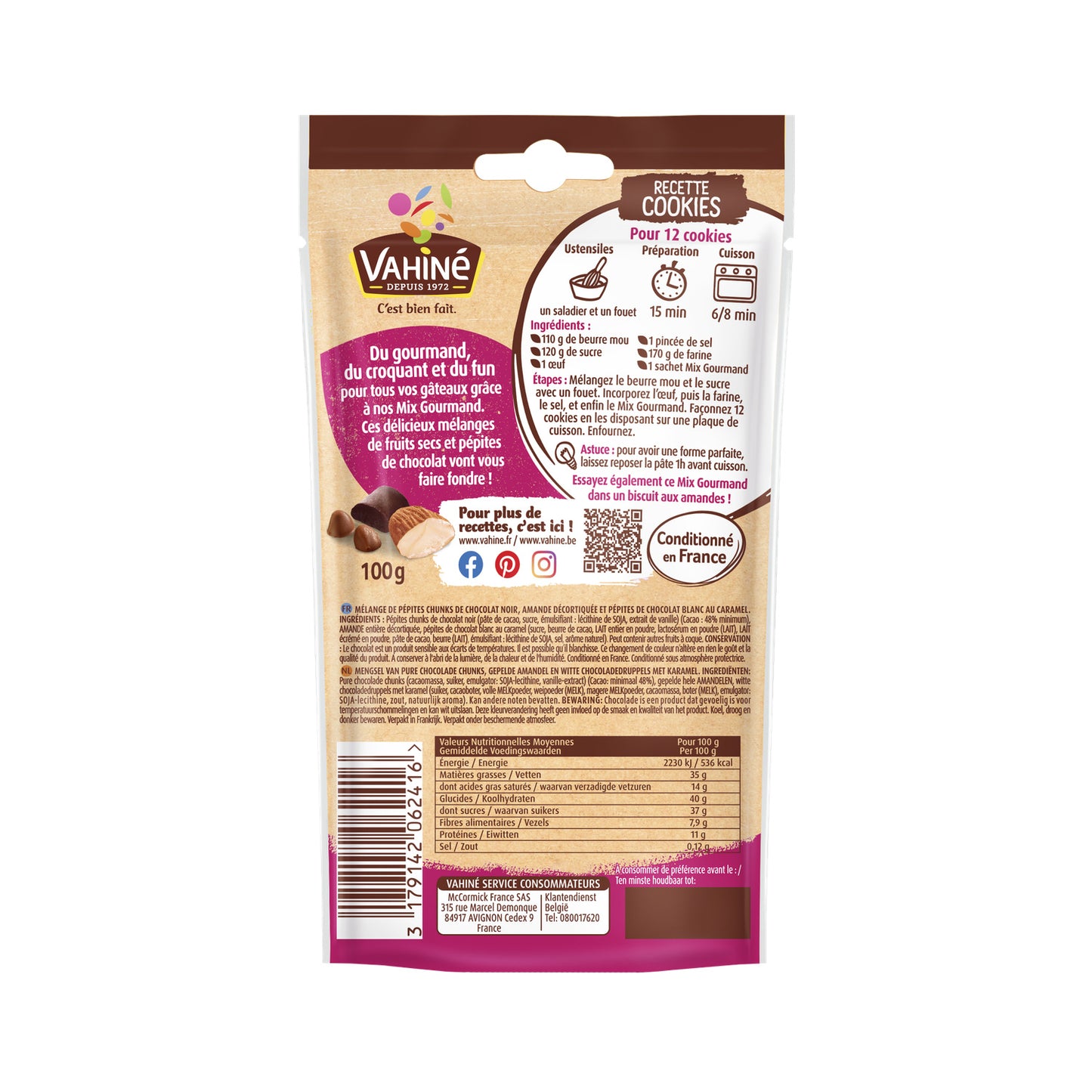 Mix Gourmand Idéal Cookies VAHINE