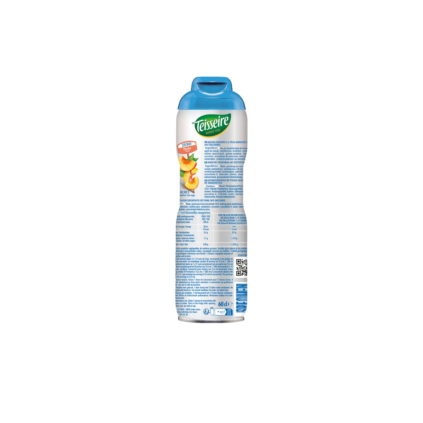 Sirop Pêche Zéro Sucres TEISSEIRE